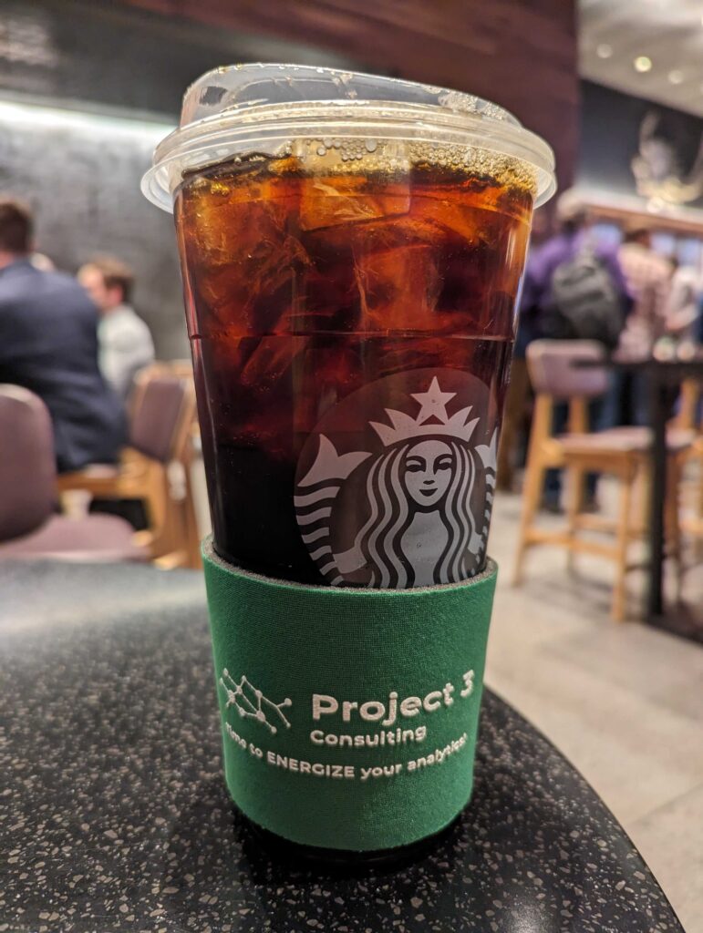 Project 3 handing out free Starbucks coffee
