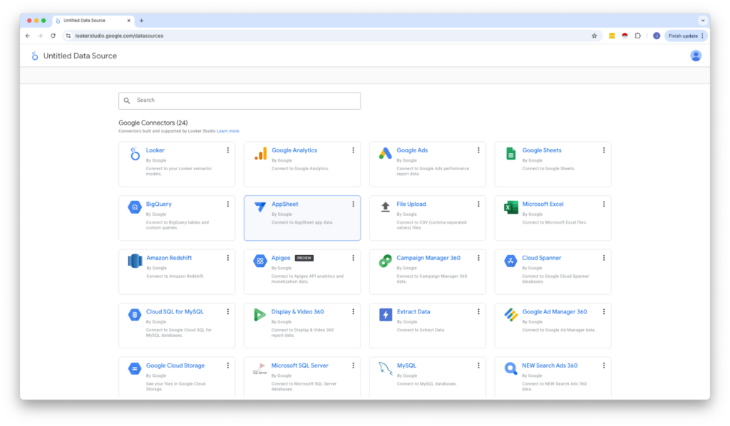 Looker Studio: Data Sources